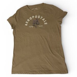 Aeropostale Soft Lightweight Short Sleeve Graphic Logo Tee L Raised Embroidery